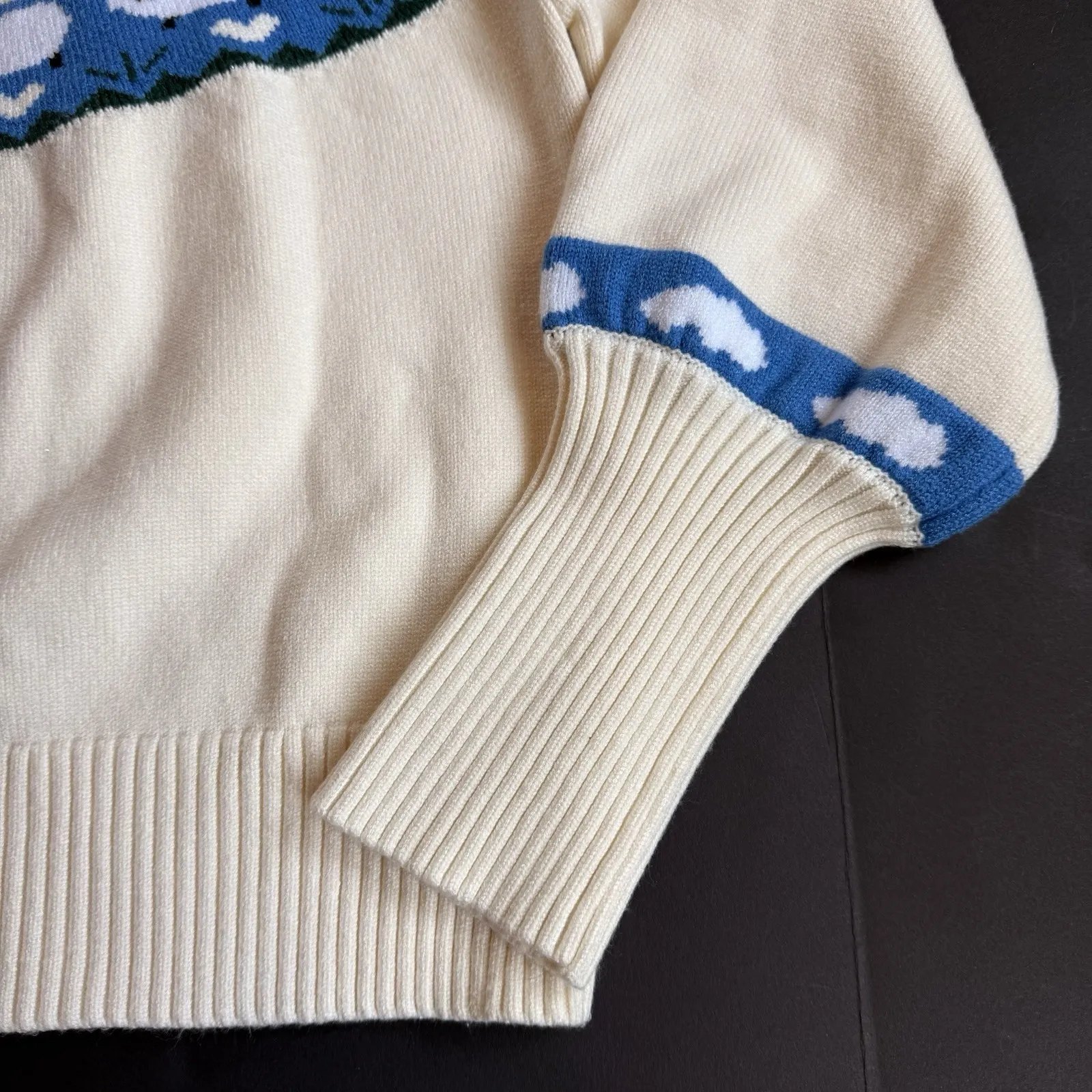 Sugar Lips Sheep Yoke Neck Sweater Top Women M 6 8 Fair Isle Country Pullover - Image 5