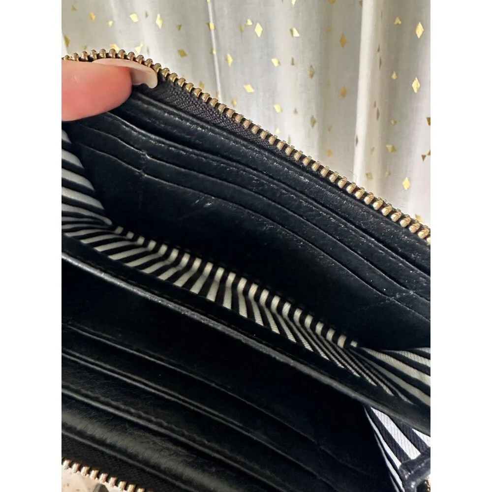 Kate Spade Women's Designer 100% Cow Leather Zipper Black Wallet Wristlet - Image 5