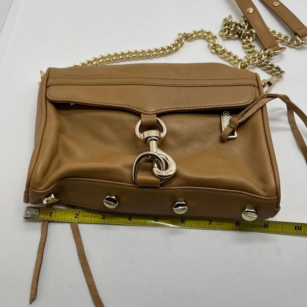 Rebecca Minkoff Women's Tan Small Crossbody Chain Handbag Purse - Image 11