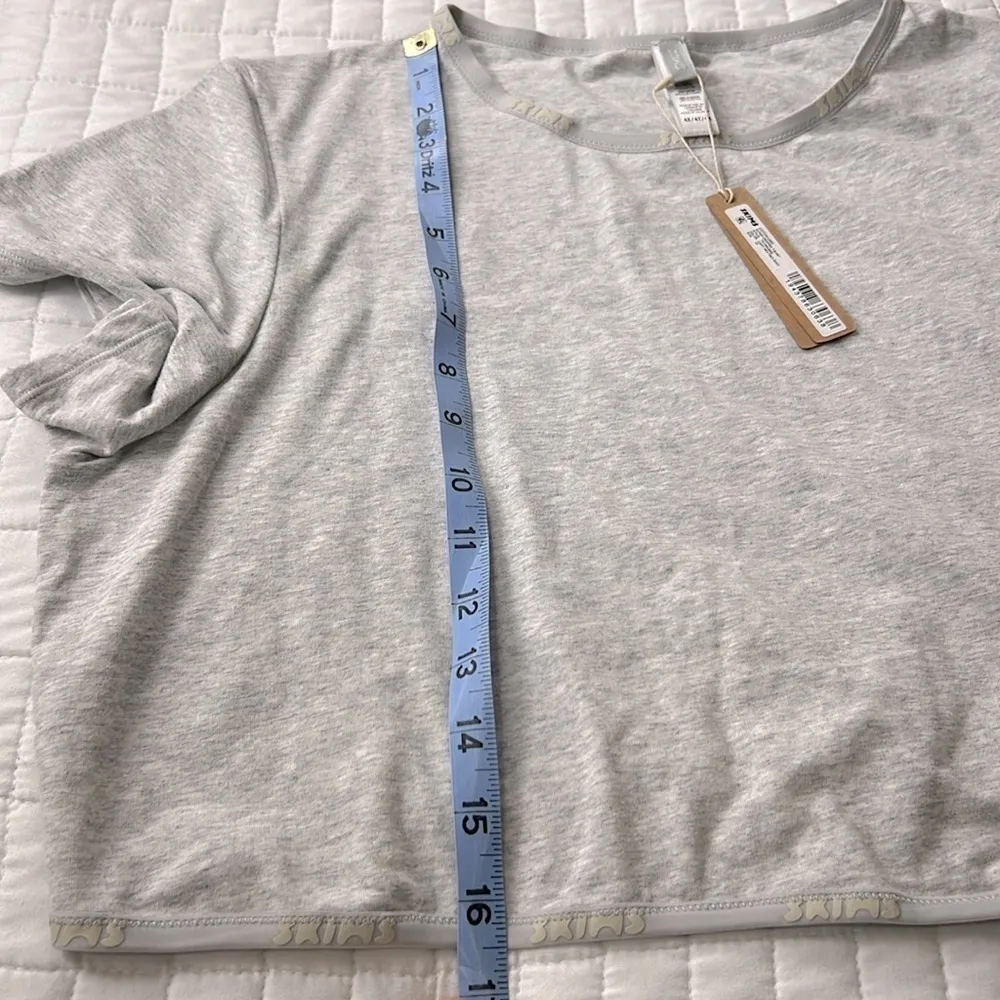 SKIMS Cotton Logo Super Cropped T Shirt in Light Heather Grey Size 4X NWT - Image 8