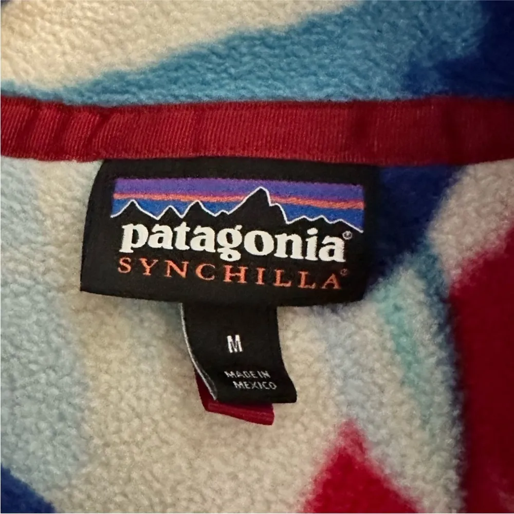 Patagonia Synchilla snap-t pullover feather print women's size medium - Image 3