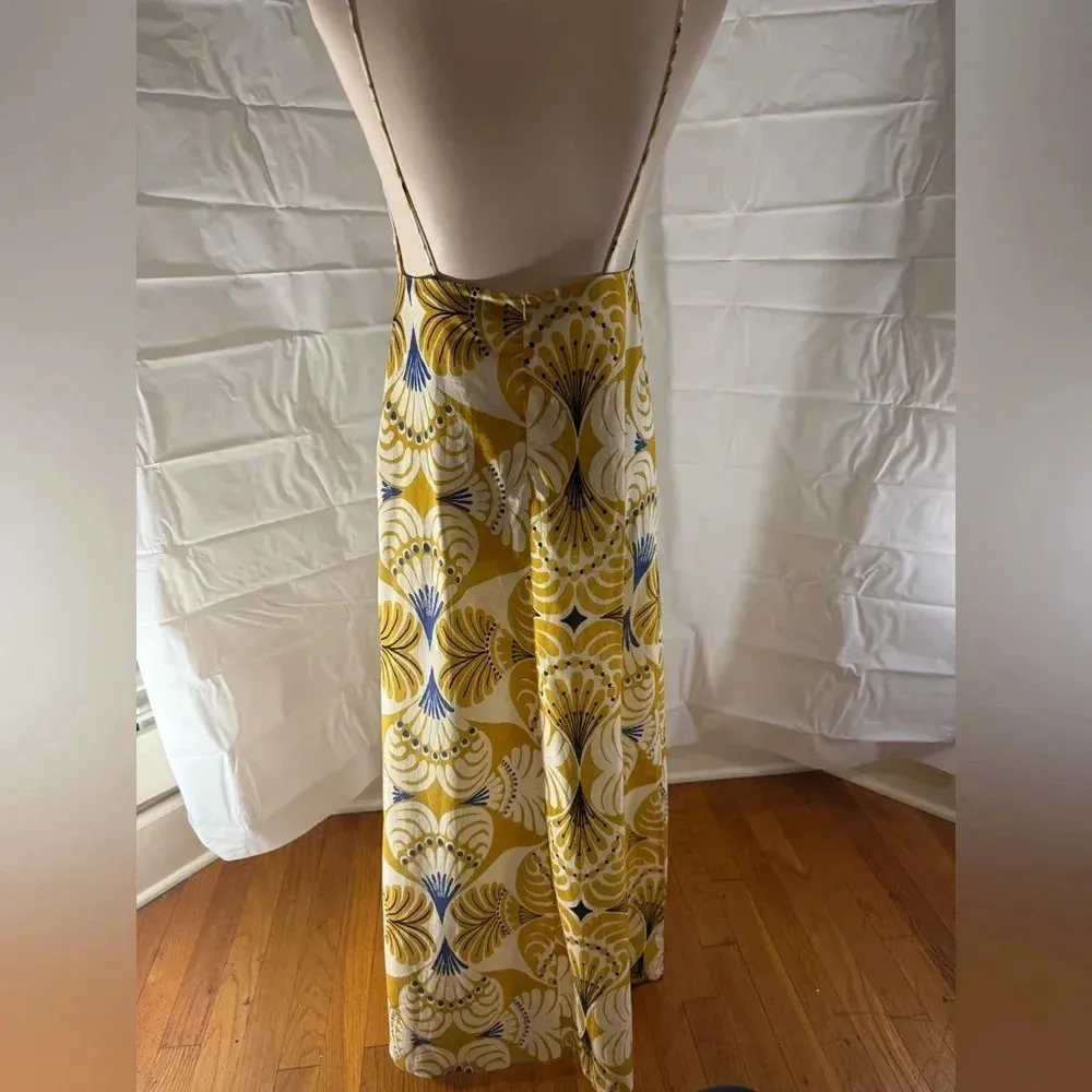 NWT Zara Yellow and White Patterned Women's Dress - Image 4