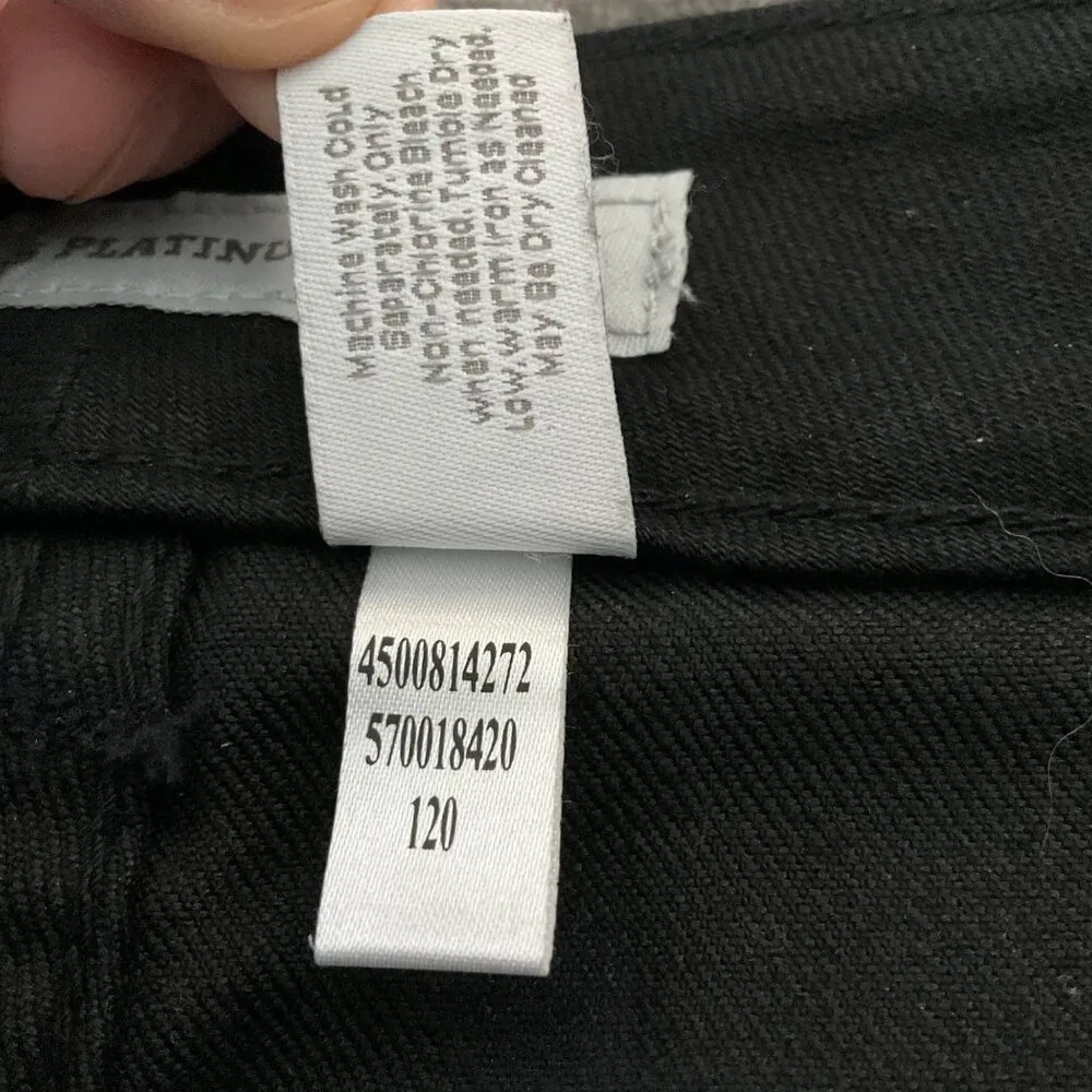 Chicos Platinum Denim Black Bermuda Shorts Size 2 12  Cotton Womens Casual Wear - Image 3