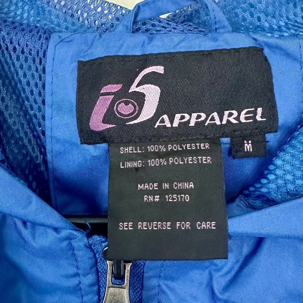 i5 Apparel Hooded Blue Jacket Windbreaker - Size Medium - Image 4