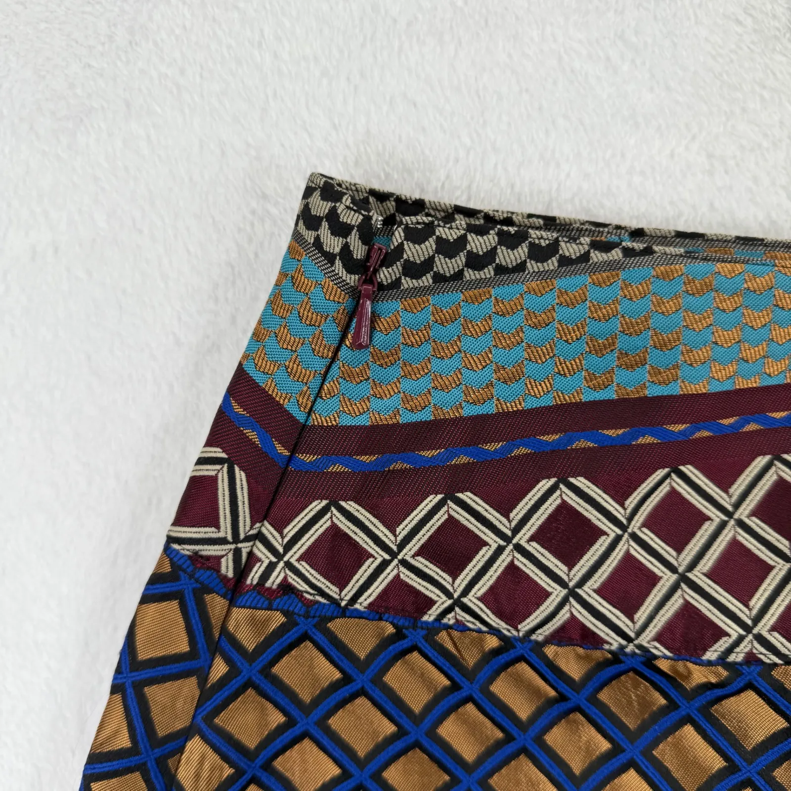 Maeve Anthropologie‎ Audra Mini Skirt 6 Metallic Geometric Tribal Mixed Jewel - Image 10