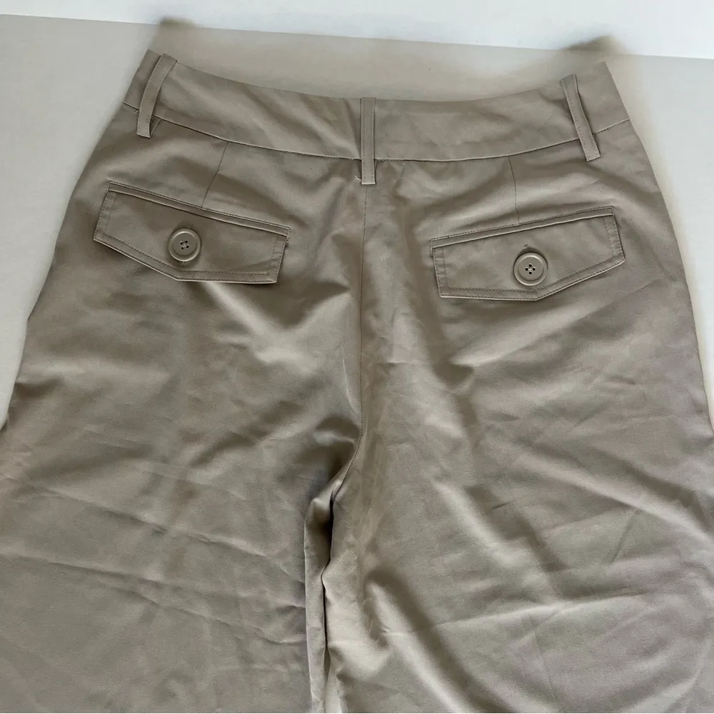 Larry Levine Stretch Culotte trouser pants size 8 sand color high waist wide leg - Image 12