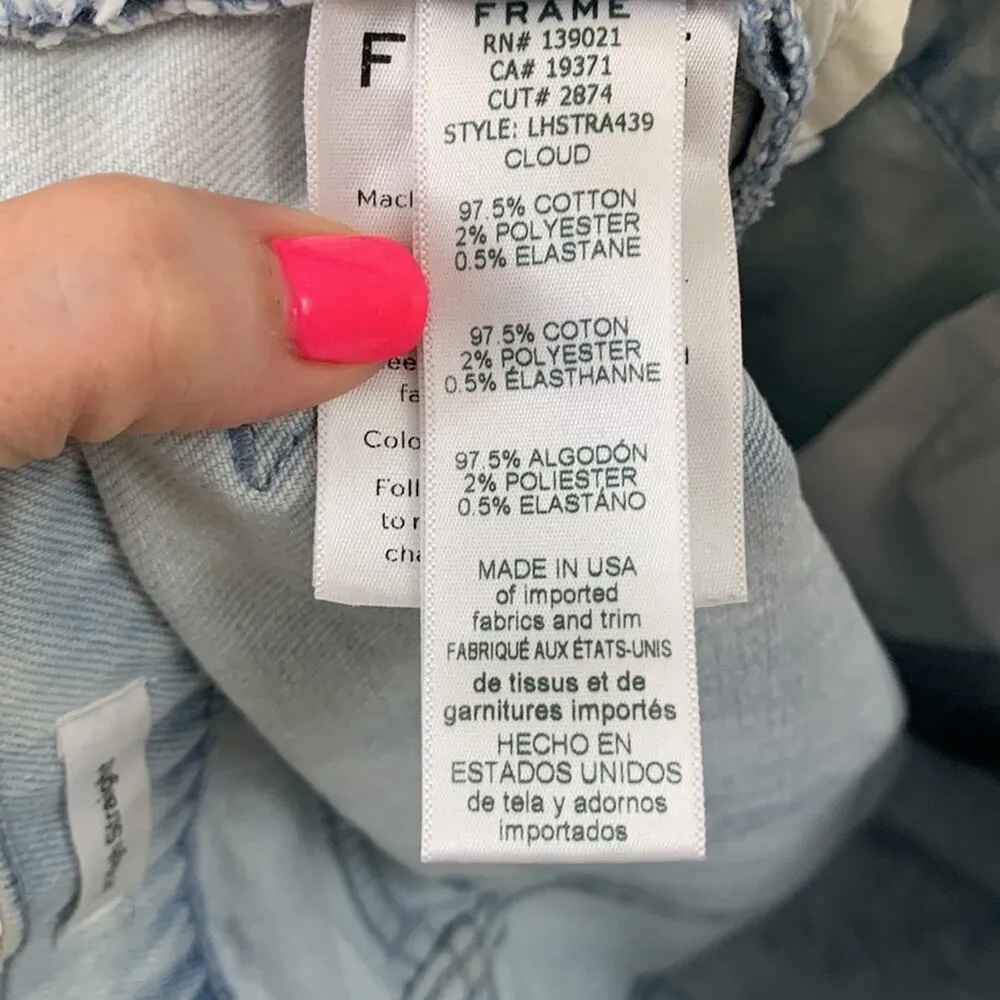 Frame Le High Tie-Dye Straight Jeans in Cloud - Image 5