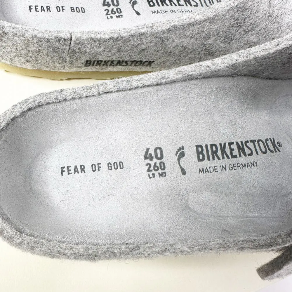 Birkenstock x Fear of God Size 40‎ Loz Feliz 100% Wool Gray Felt - Image 4