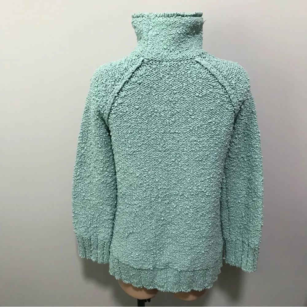 Moth Anthropologie Popcorn Mock Neck Boucle Sweater Small Womens Blue - Image 6