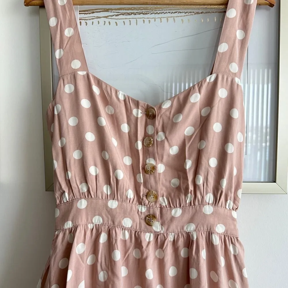 Reformation Lanai Polka Cot Cutout Back Midi Dress XS - Image 6