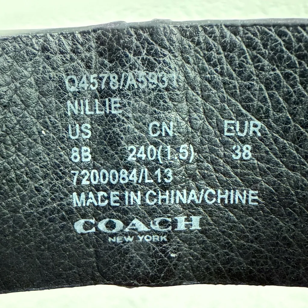 Authentic COACH Nillie  Black Leather Gladiator Sandals Flats Women’s Size 8B - Image 14