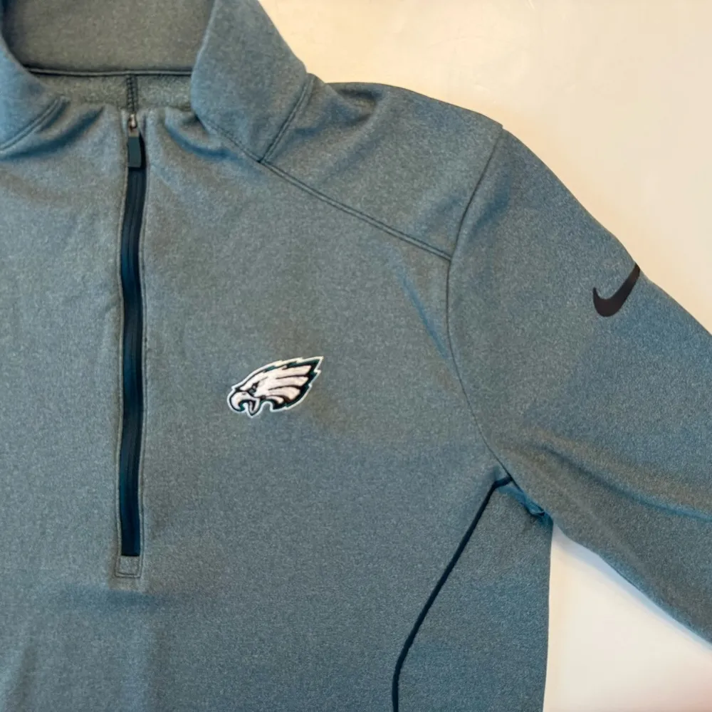 Nike NFL Philly Eagles Dri Fit Half 1/2 Quarter 1/4 Zip Pullover Small Fleece - Image 4