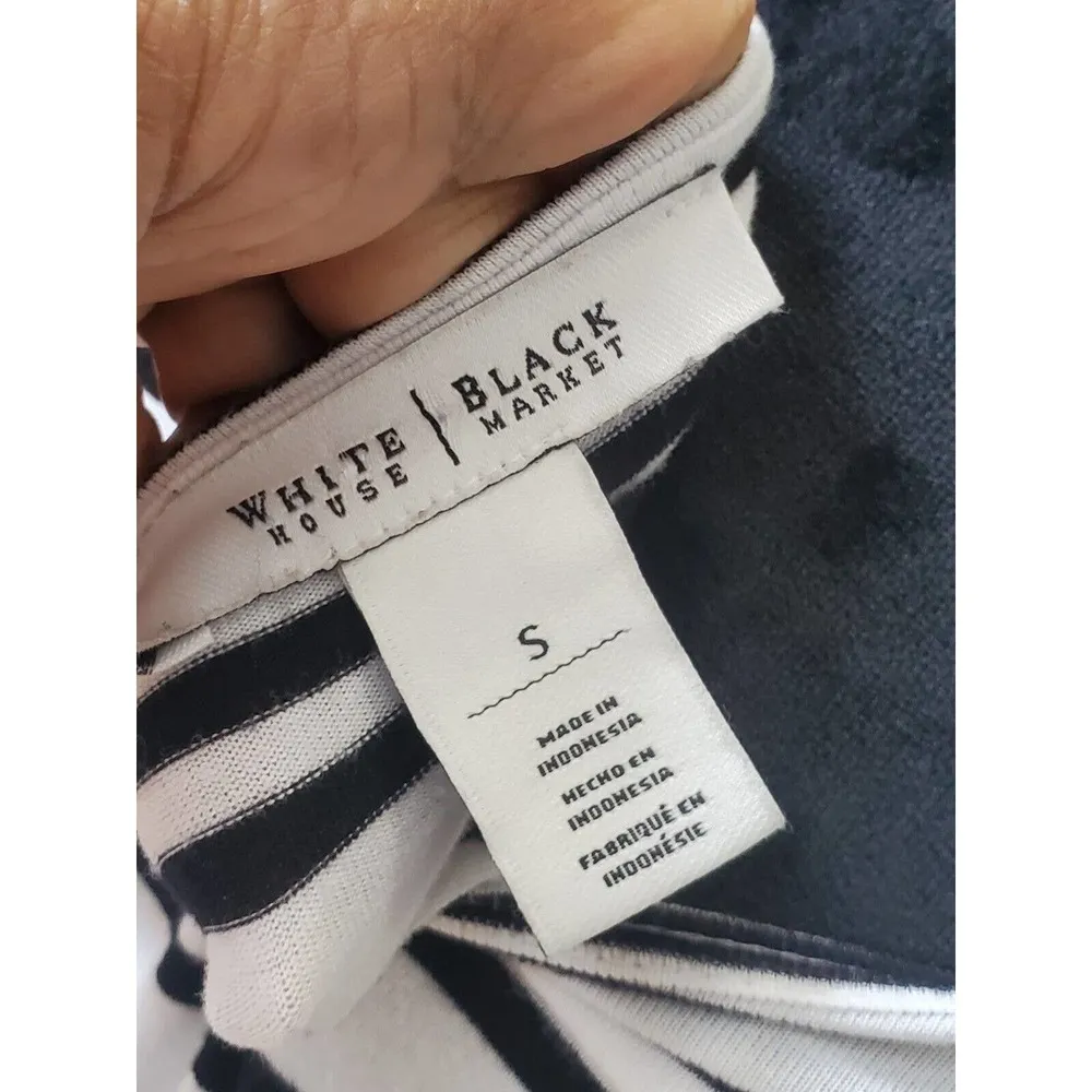 White House Black Market Women Striped Long Sleeve Round Neck Top Shirt Small - Image 8