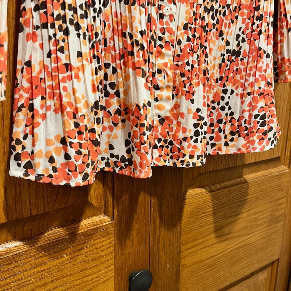 Vintage Fred David Pleated Button Up Blouse - Size Large - Image 5