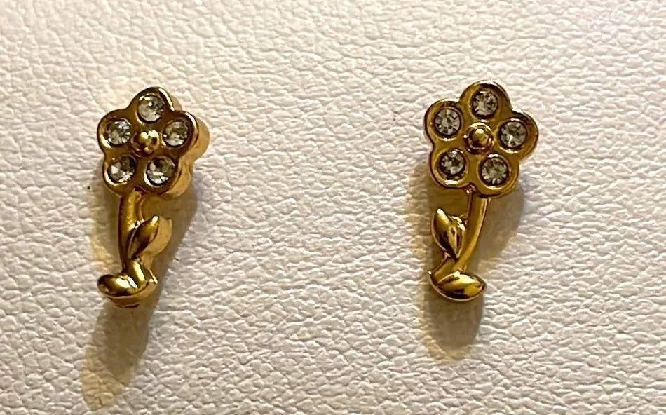 Earrings flower Gold - Image 3