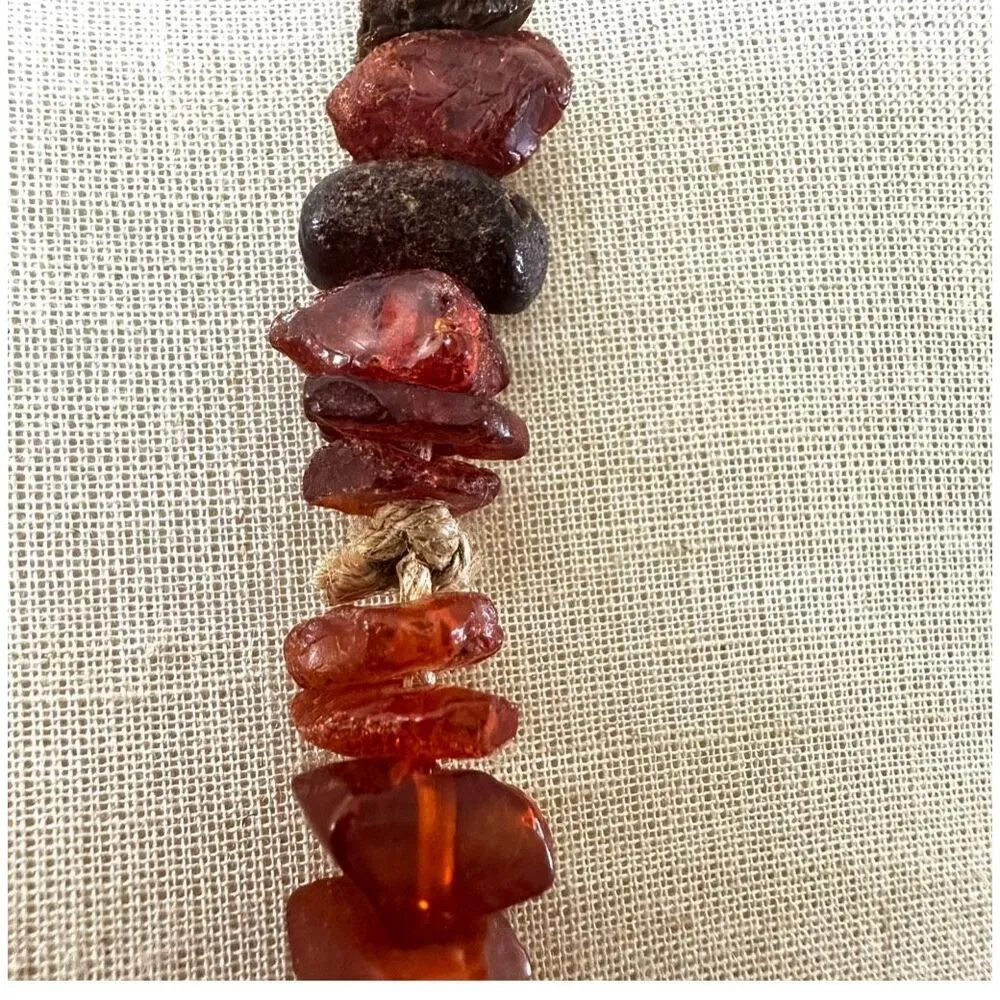 Vintage Raw Baltic Amber Chip Necklace - Image 5