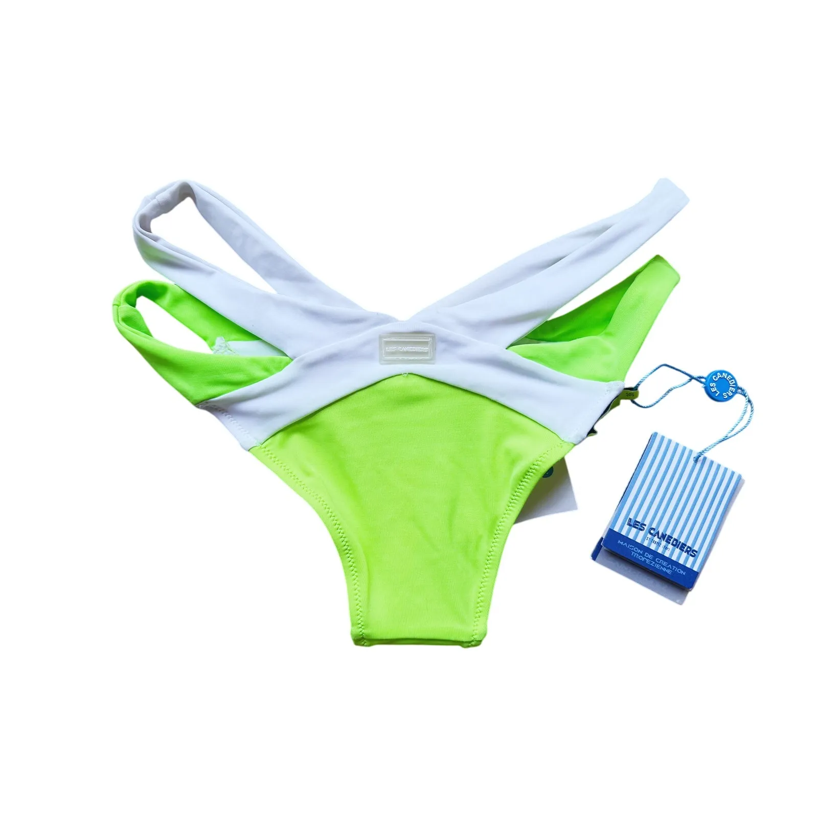 NWT Les Canebiers Designer Strappy Bikini Bottom S Neon Green Swim Riviera Yacht Size undefined - Image 2