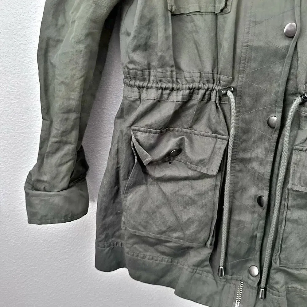 JOIE x ANTHROPOLOGIE | Army Olive Green Military Style Utility Jacket | Medium - Image 4