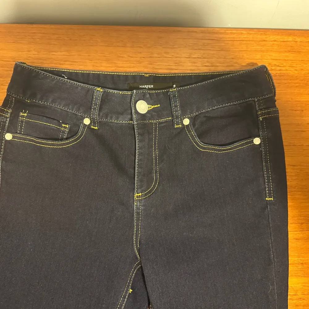 Harper Heritage Women's Size 28 Blue Skinny Leg Mid Rise Dark Wash Stretch Jeans - Image 3