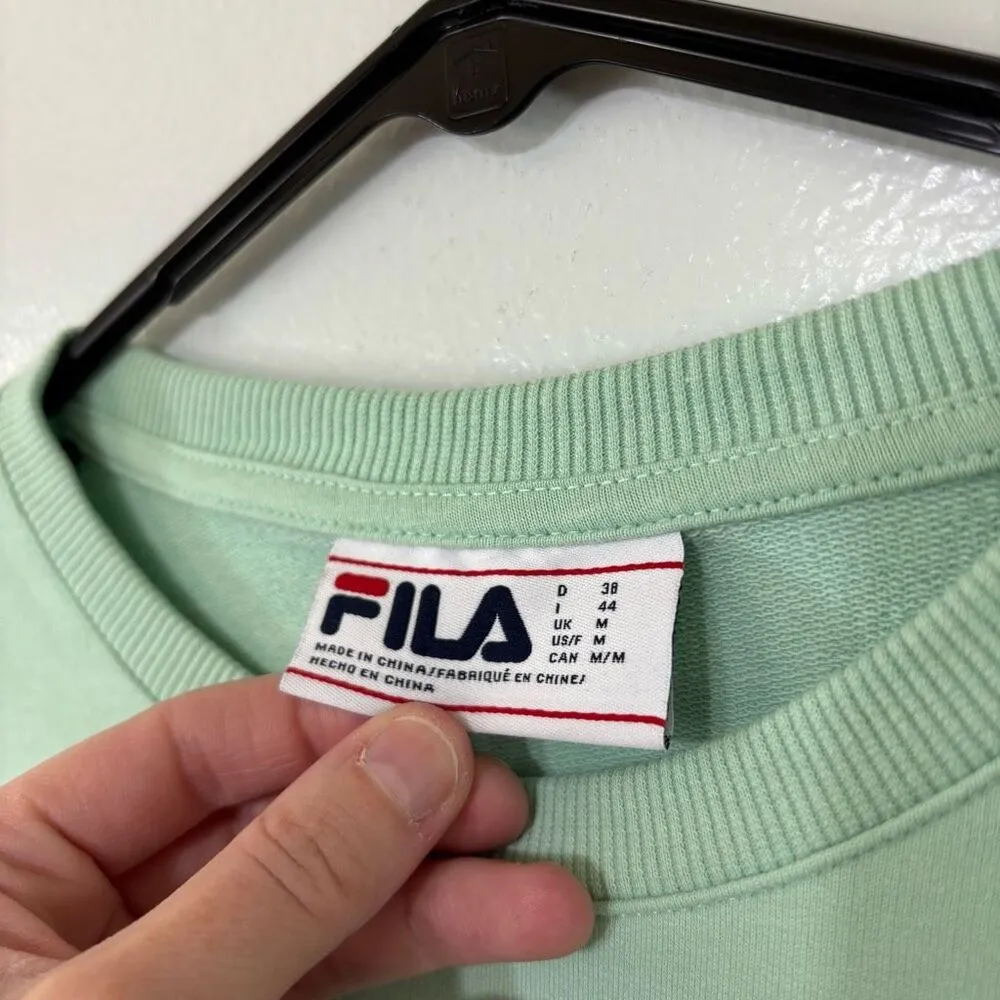 Fila Mint Green Long Sleeve Crewneck Athletic Sweatshirt - Image 2