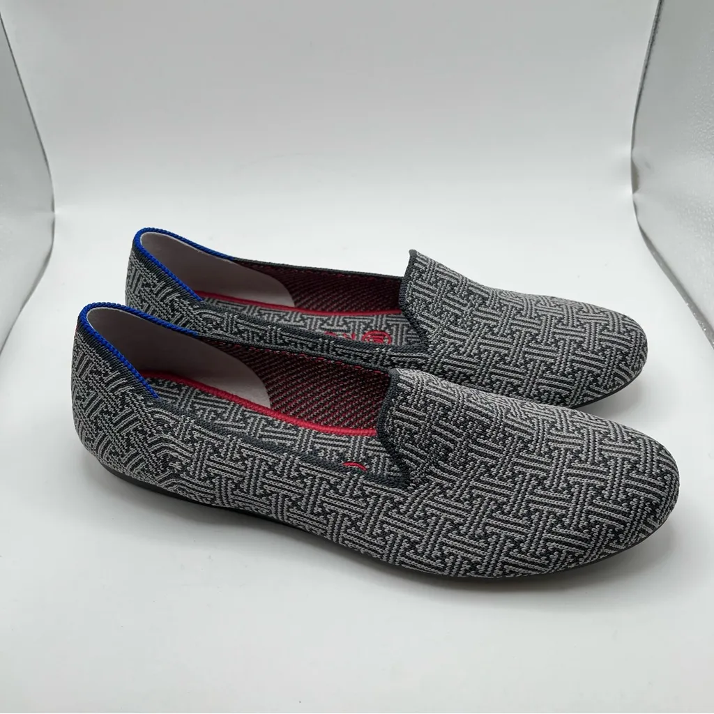 NWB Rothy's The Loafer Charcoal Grid size 8.5 women’s flats round toe - Image 3