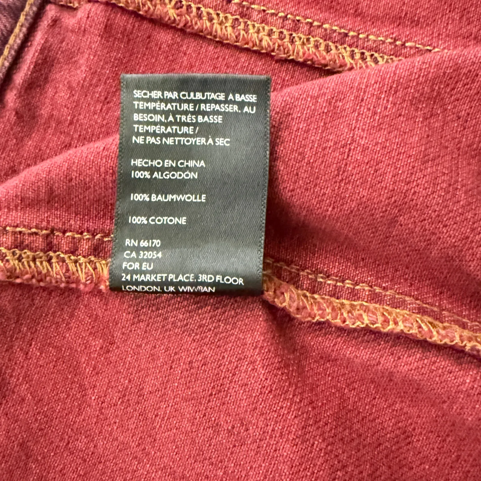 BDG Urban Outfitters Zip Front Cotton Denim Mini Skirt Size XS Rugged Grunge Y2K Red - Image 9