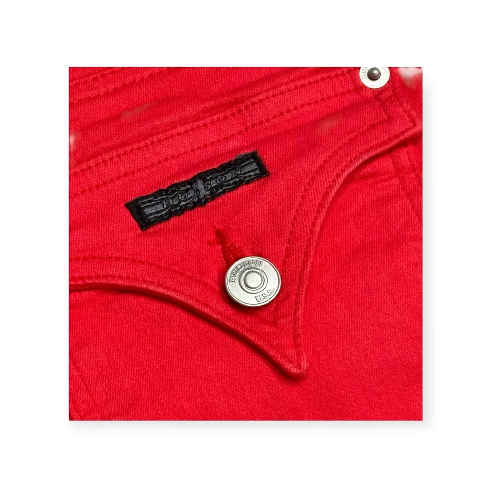 new Hudson Jeans ✪ Hampton Cuff Button Down Back Flap Shorts ✪ Hot Red ✪ 29 - Image 7