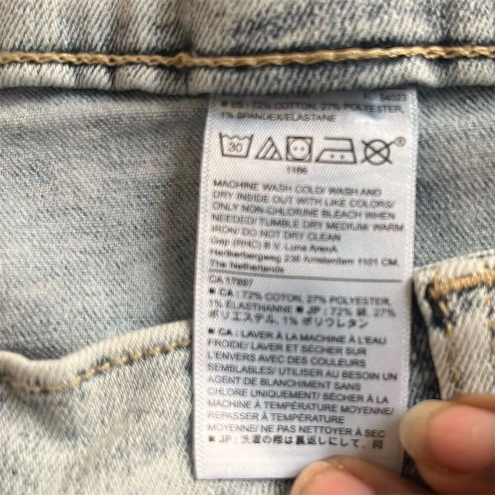 Banana Republic High Rise Bootcut Crop Light Wash Raw Hem Plus‎ Size Jena 35/20 - Image 4