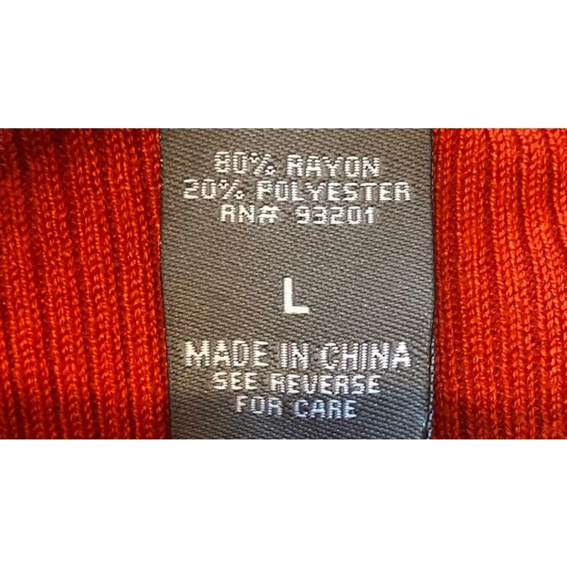 Y2K Burnt Orange Ribbed Knit V - Image 5