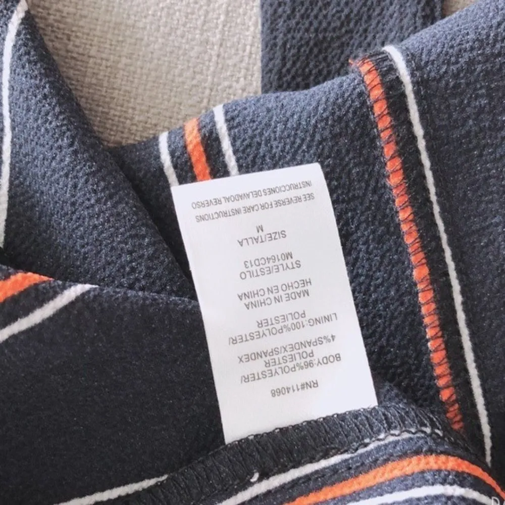 Spirit of Grace Dress Striped Navy Belted Midi Split V - Image 11