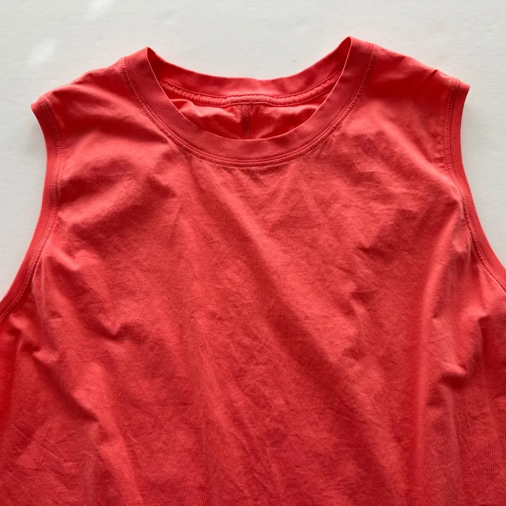 Lululemon All Yours Tank Top Raspberry Cream Size 14 Pima Cotton Muscle $48 - Image 3