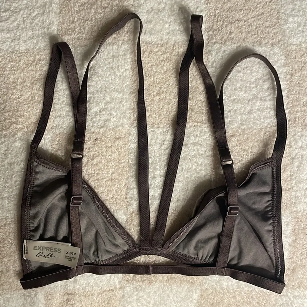 Express Purple Velvet Strappy Bralette - Image 4