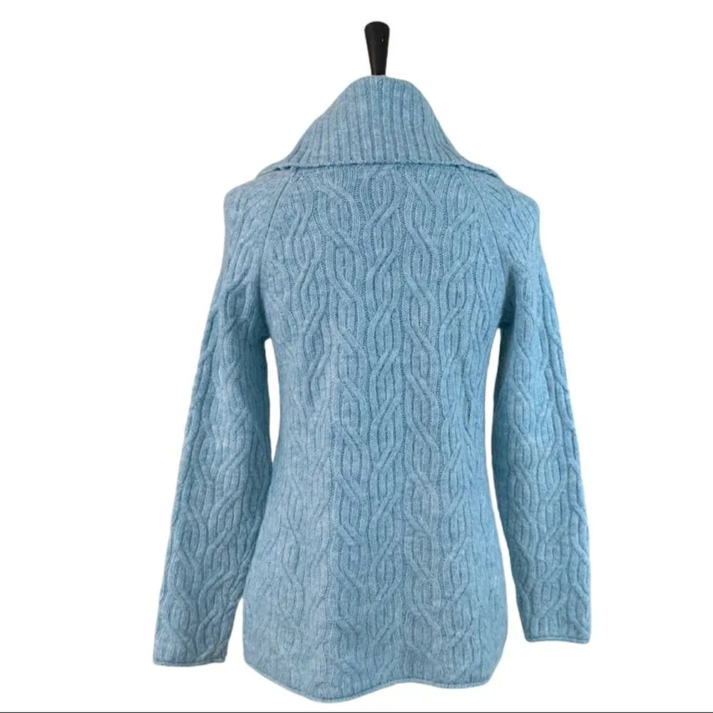 Dressbarn Westport Women's Sweater Cowl Neck Textured Blue Size Medium - Image 4