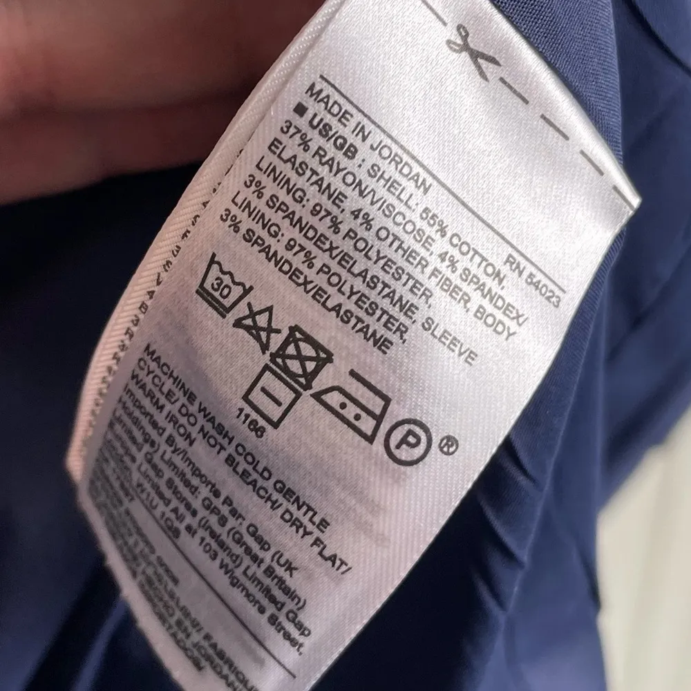 Banana Republic Navy Blue Plaid Classic Fit Blazer Cotton Women's Size 4 Petite - Image 8