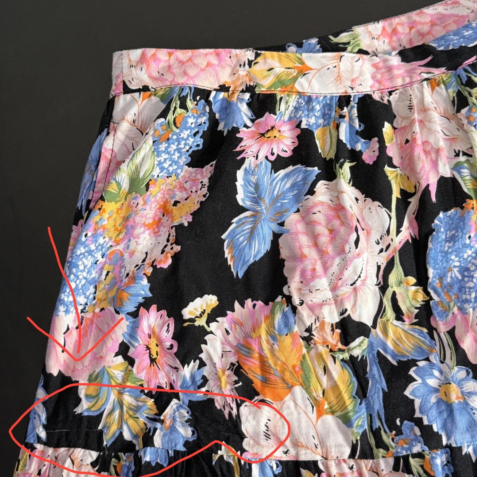 Rachel Zoe Floral Tiered Midi Maxi Skirt Size S Prairie Cottage BOHO Festival - Image 7