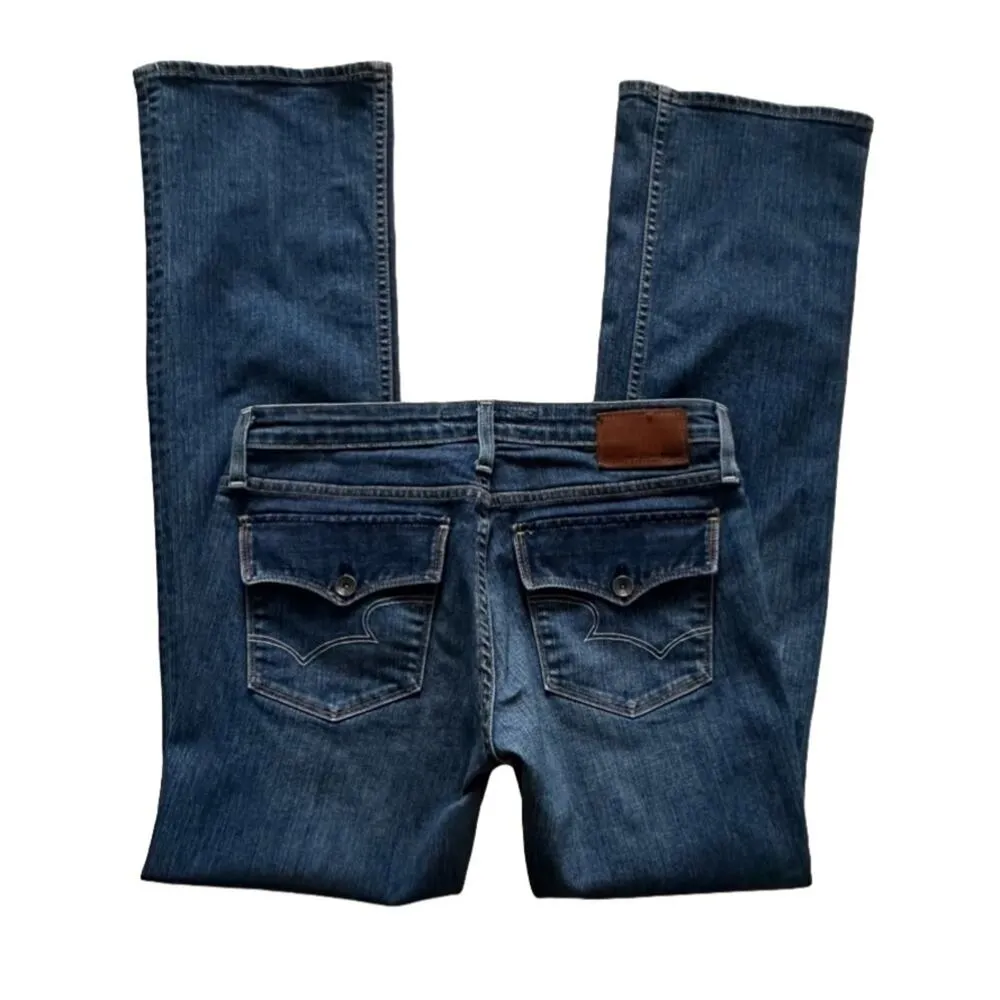 Big Star Jeans Low Rise Remy Flap Pocket Embroidered Bootcut Stretch Size 30L - Image 4