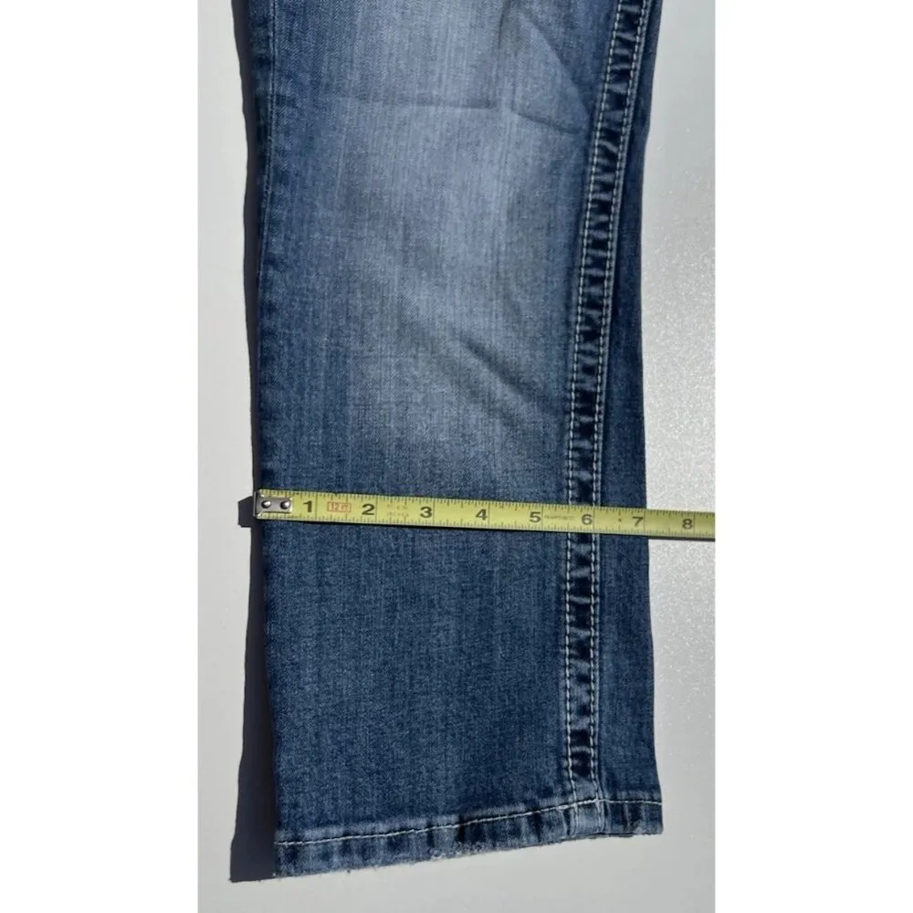 Miss Me Jeans Womens 27 Low Rise Signature Boot Cut Distress Beaded Embroidered - Image 12