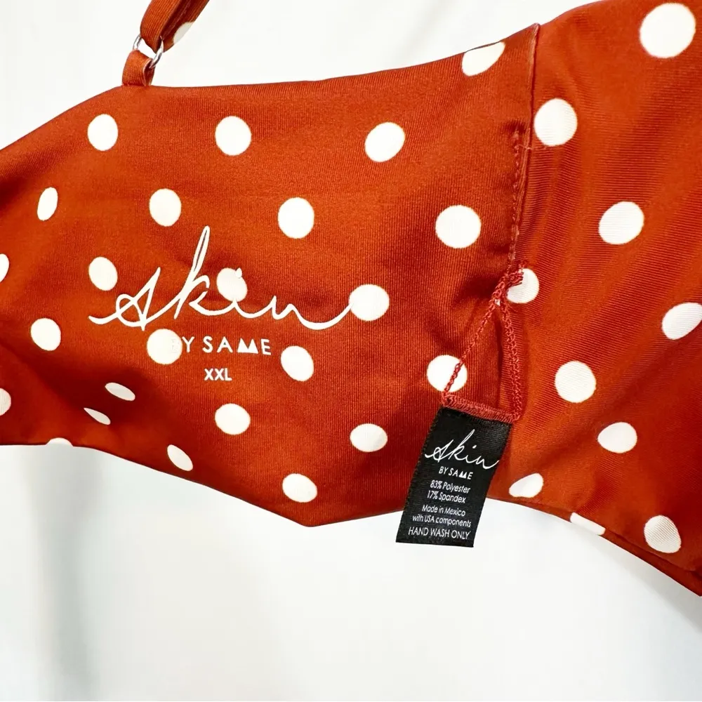 NWT Skin by Same Brick White Polka Dot Bikini Set Size XXL - Image 7