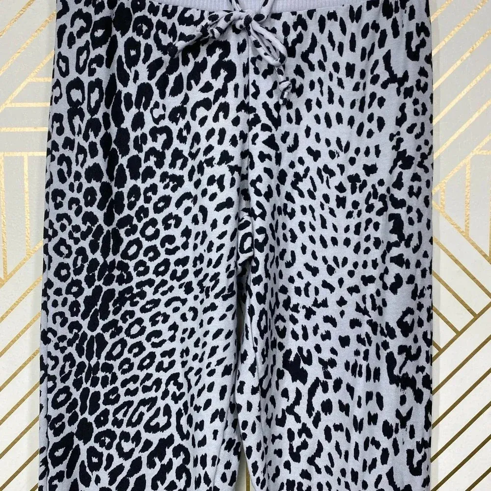Chaser Animal Print Cozy Knit‎ Sweatpants Gray - Image 4
