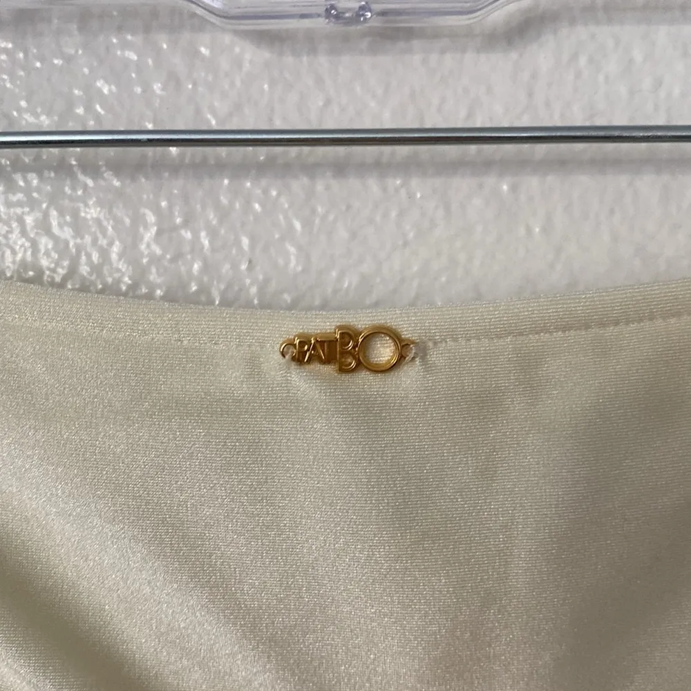 PatBO M Cream High Rise Rouched Bikini Swim Bottoms Size M - Image 9