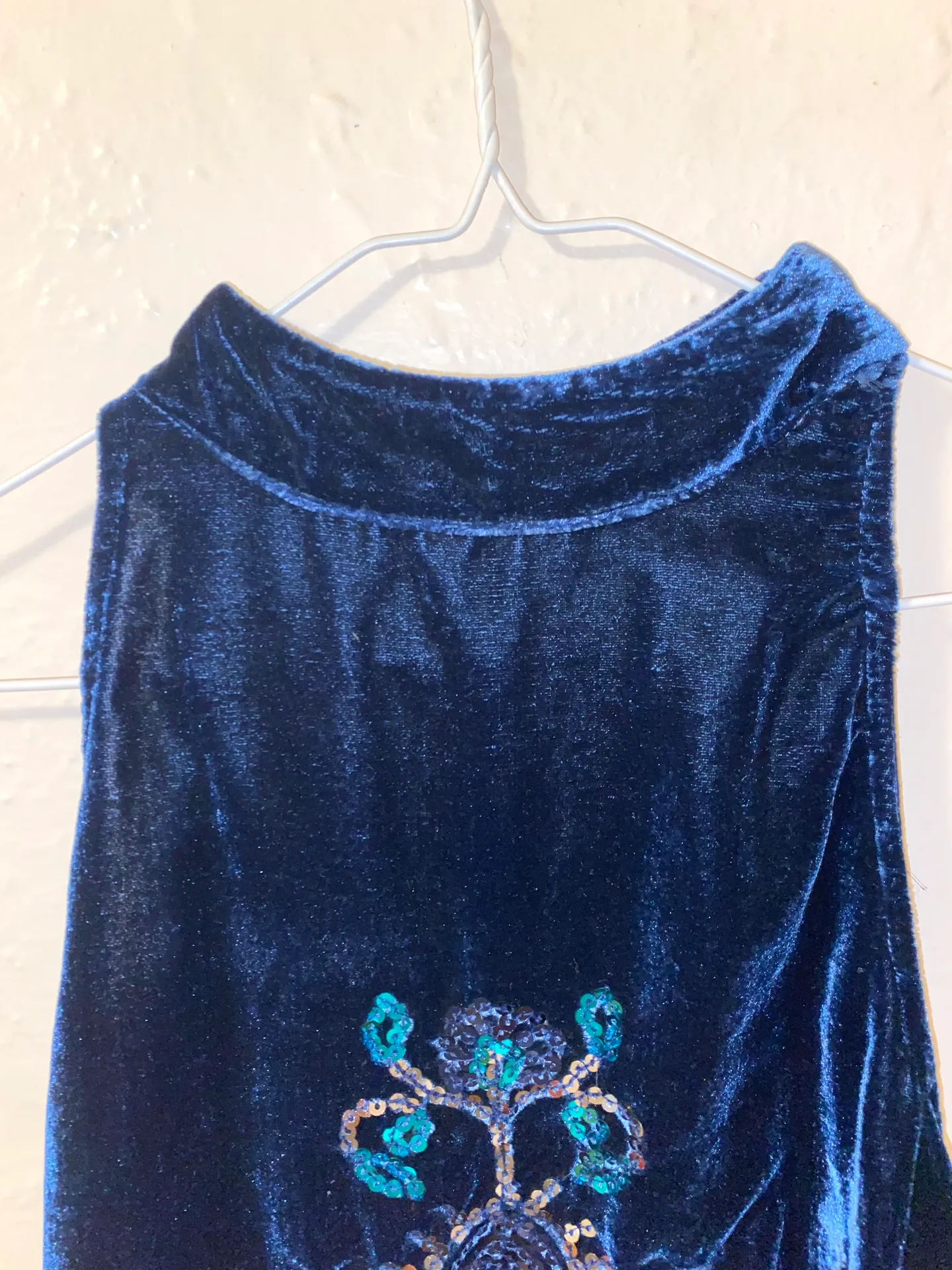 Sapphire Blue Velvet Mini Dress - Image 5