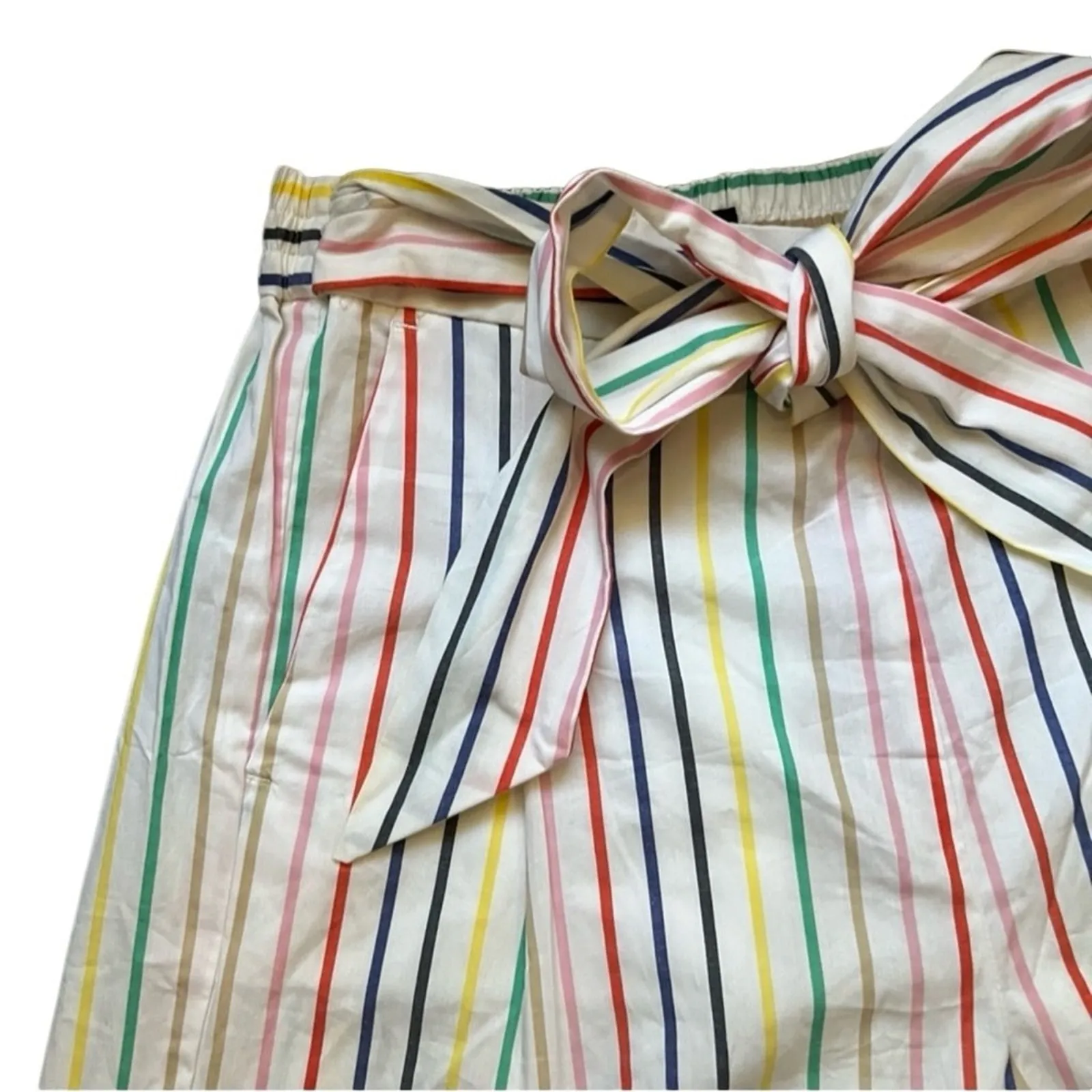 J CREW Striped tie-waist short stretch cotton poplin Size 0 New w/ Tag MSRP $60 - Image 13