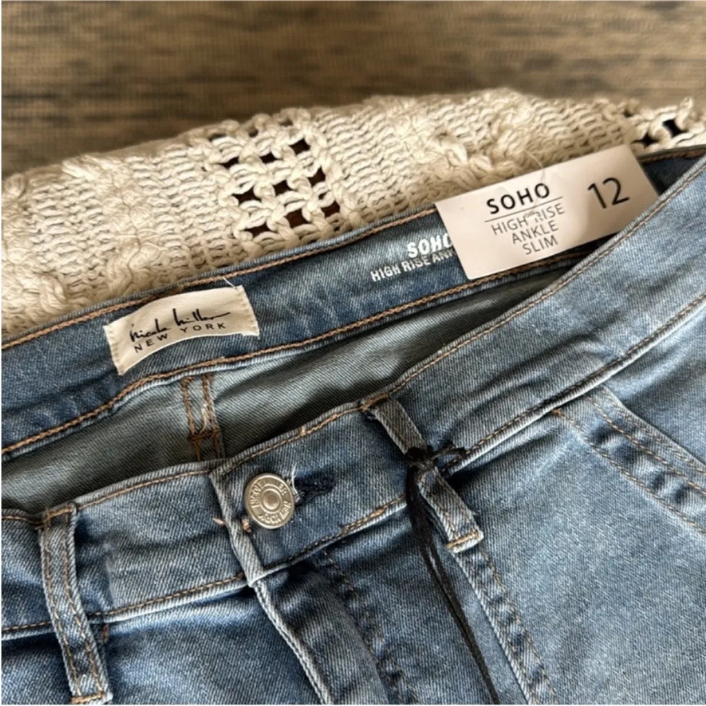 Nicole Miller Distressed Blue Ankle Jeans - Image 9