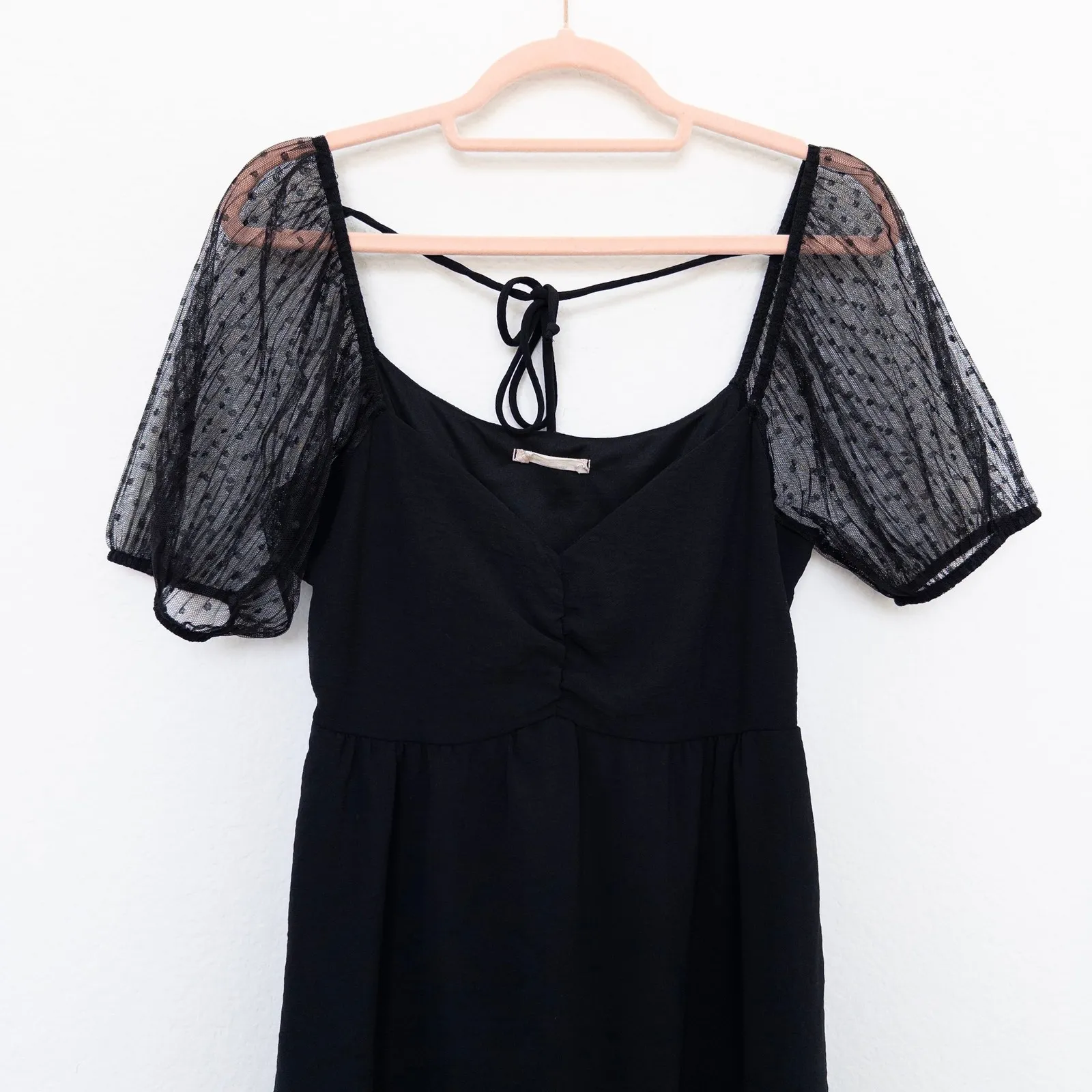 Altar'd State‎ Womens Dress Size S Black Swiss Dot Puff Sleeve Milkmaid Cottage - Image 2