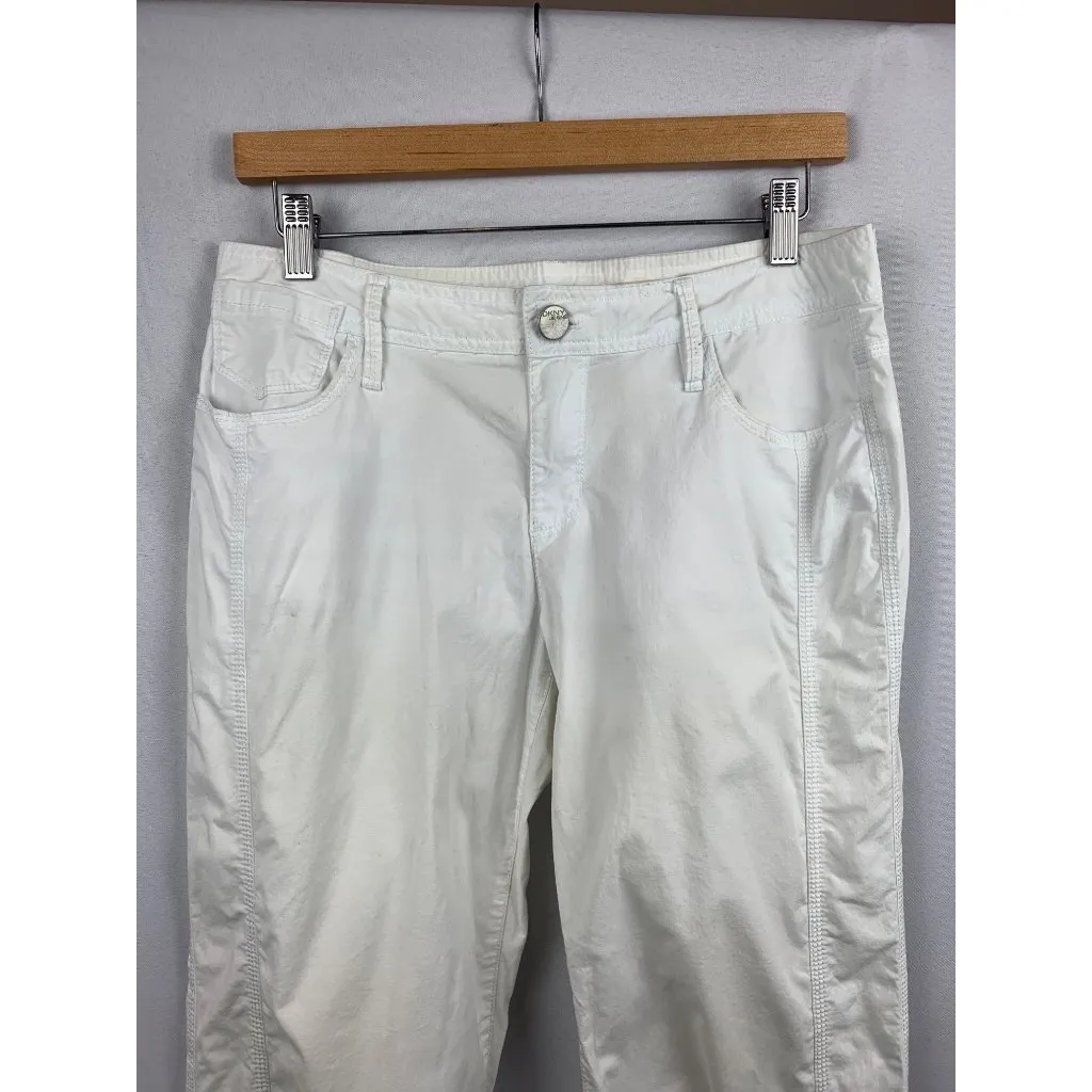DKNY Jeans Womens White Drawstring Hem Pants Size 8 - Image 3