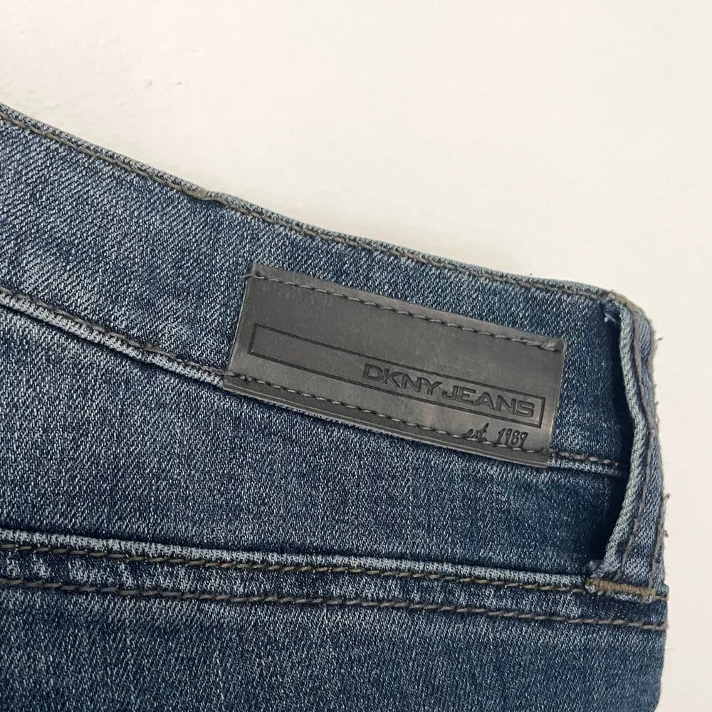 DKNY JEANS Soho Skinny Crop Jean Medium Wash Distressed Cropped Ankle Length ish - Image 12