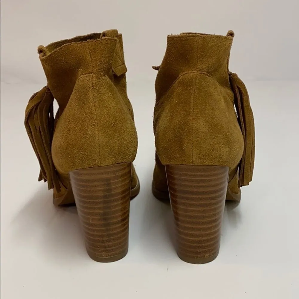 Crown Vintage Raffa Brown suede Tassel Booties A5 Orange Size 8 - Image 3