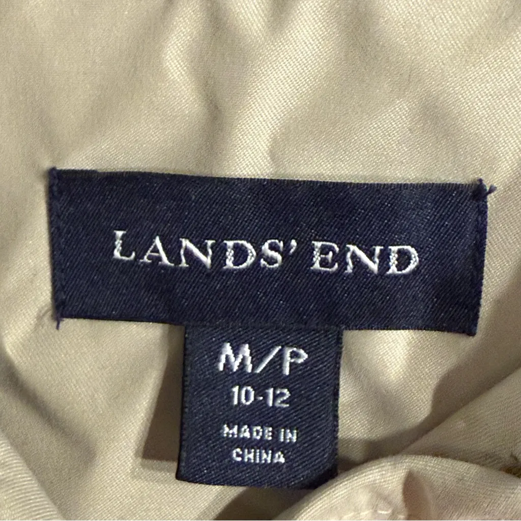 Lands End Women's Tan Trench Coat w/ Detachable Hood Lined Size Medium - Image 5