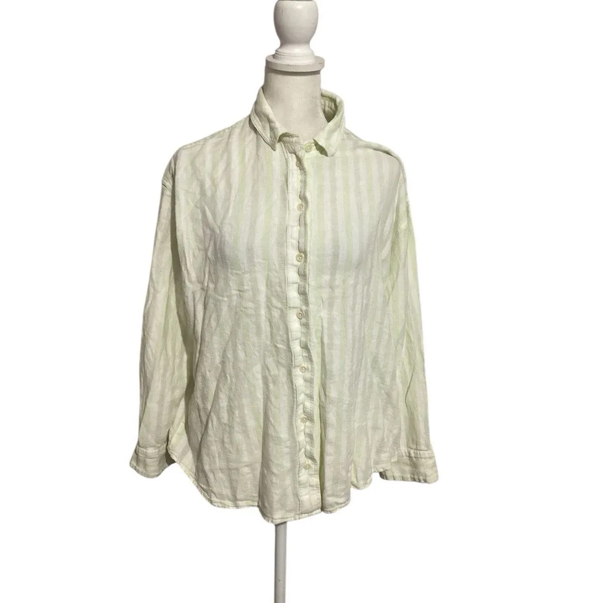 ✨Madewell Linen-Blend Painter Sz Medium Shirt in Eades Stripe✨ - Image 5