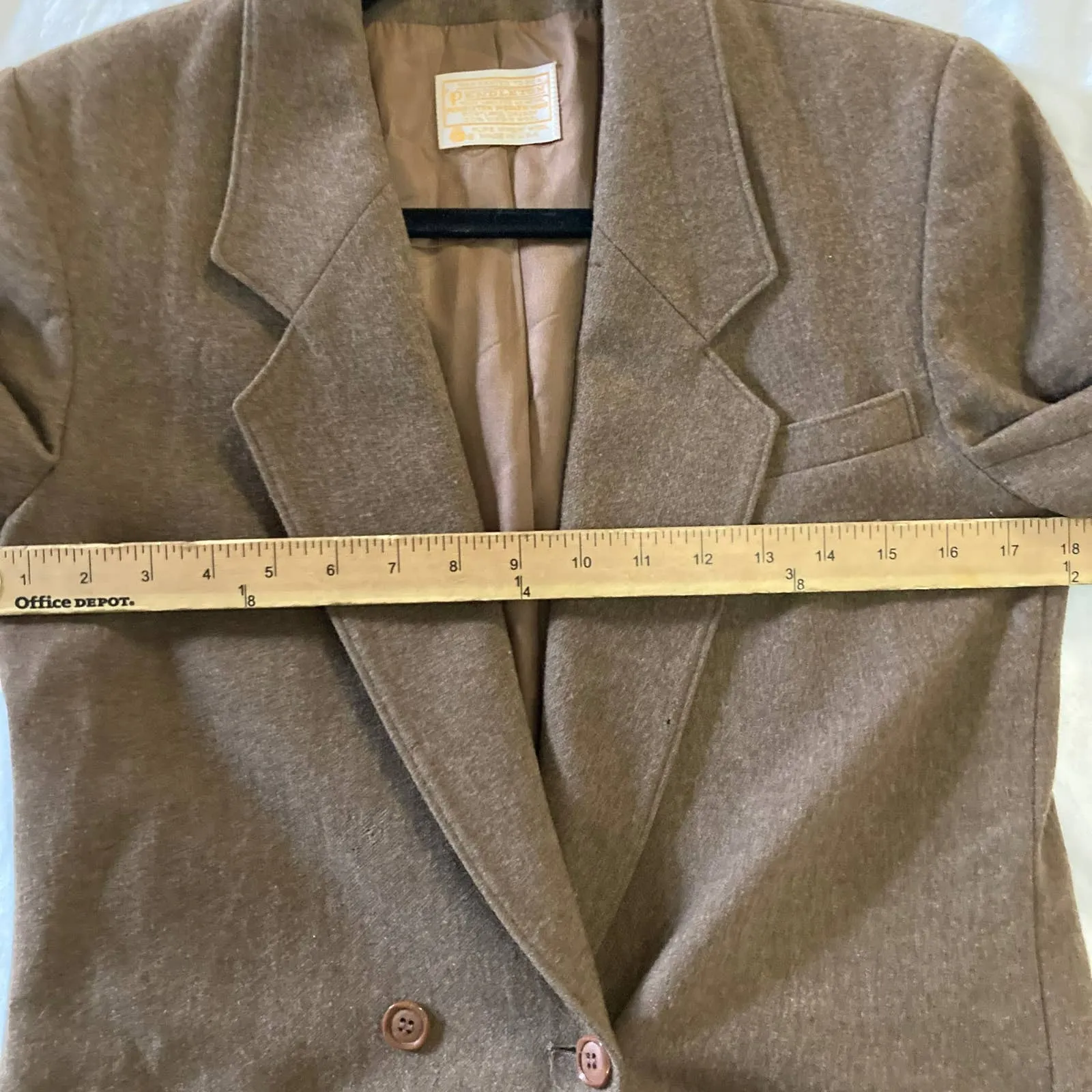 Pendleton Women's Pure Virgin Wool Tan Blazer Size 6 - Image 10
